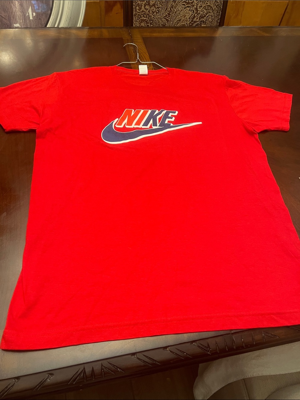 Nike Red Tee with Navy and White Logo